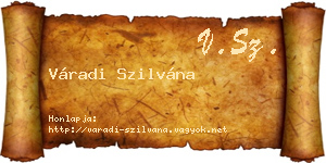 Váradi Szilvána névjegykártya
